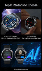 EKG High-End Gesundheits-Smartwatch Herren Blutdruck Lipide Blutsauerstoff Körperanalyse Harnsäure Gesundheitstracker Smartwatch Herren Damen