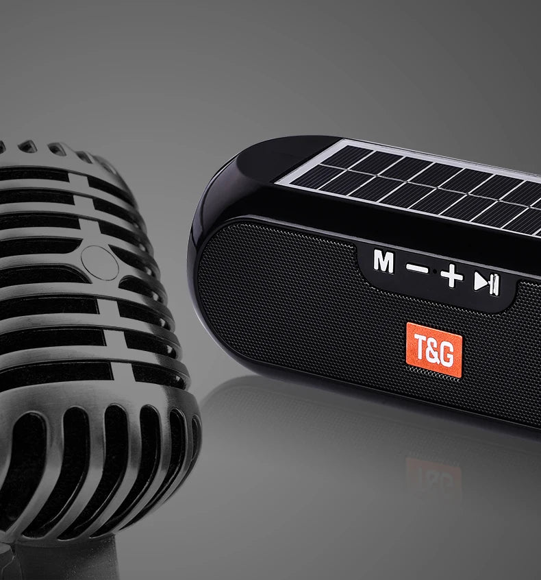 Solar Radio FM Outdoor Tragbarer Kabelloser Bluetooth-Lautsprecher Musik Soundbox Subwoofer Bass Aux PC TV Computer TV Hifi Stereo Mp3