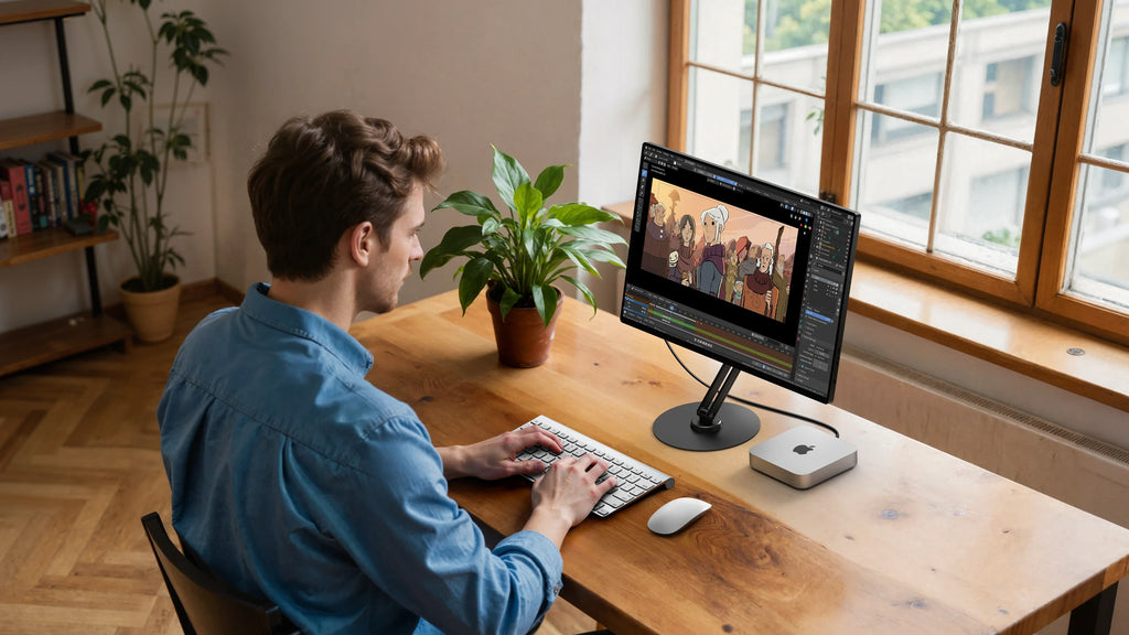 UPERFECT Metal Magnetic Bracket VESA 2 IN 1 Stand Max Support 19" Portable Monitor with Adjustment Holder For 7"-19" Dispalys