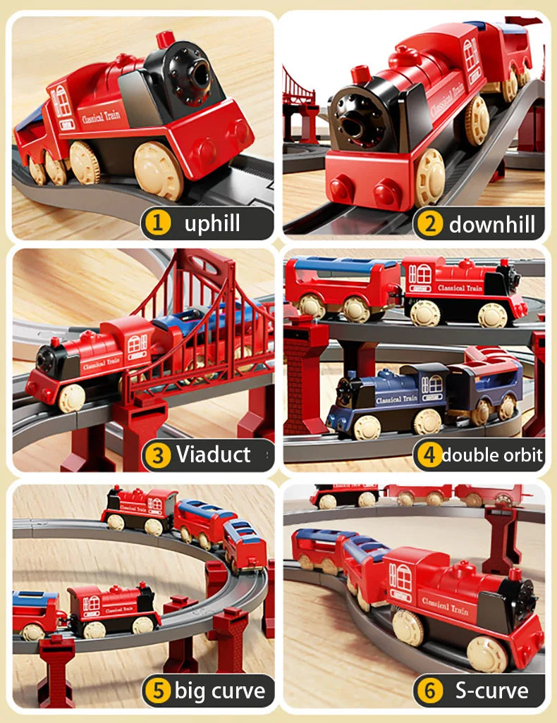 44 Teile/Set Elektrische Eisenbahn Schienensets Zusammenbau Schienenwagen Spielzeug Junge Pädagogisches Simulationsmodell Weihnachts-Geburtstagsgeschenk