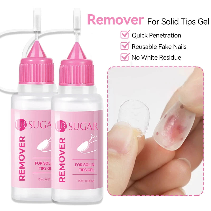 UR SUGAR 3tlg. Künstliche Nägel Set mit 420Stk. matten Soft Gel Tips Solid Glue Gel Entferner Schnelles Nagelverlängerungs-Kit Nagelpflege Starter-Set