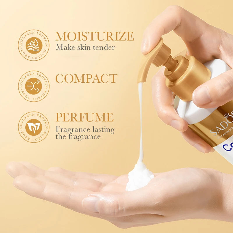 Kollagen Körperlotion zur Straffung & Hydratation – Intensive Feuchtigkeitspflege Anti-Aging-Haut für trockene, schlaffe Haut, Pflege 300g/Stück