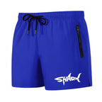 Hai-Grafik Herren Badeshorts Sommer Lässige Strandshorts mit Netzfutter Reißverschlusstaschen Schnell trocknende Badehose