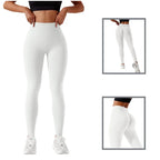 Women's High-Waisted Seamless Leggings, Quick-Dry Breathable Fabric, Four-Way Stretch Sporty Style for Yoga Cycling Running