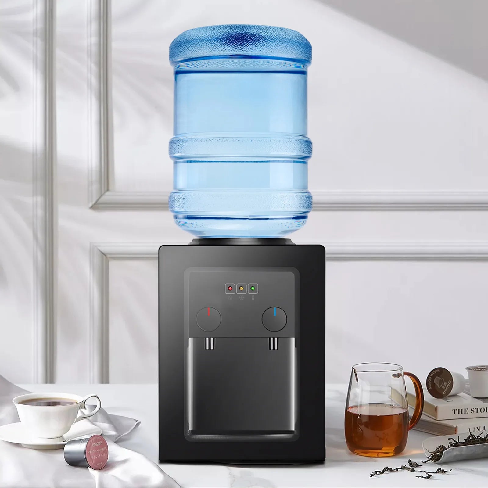 Desktop-Elektrowasserspender, separates Heiß- und Kaltwasser für Kaffee, Büro, 550 W, 85–95 ℃