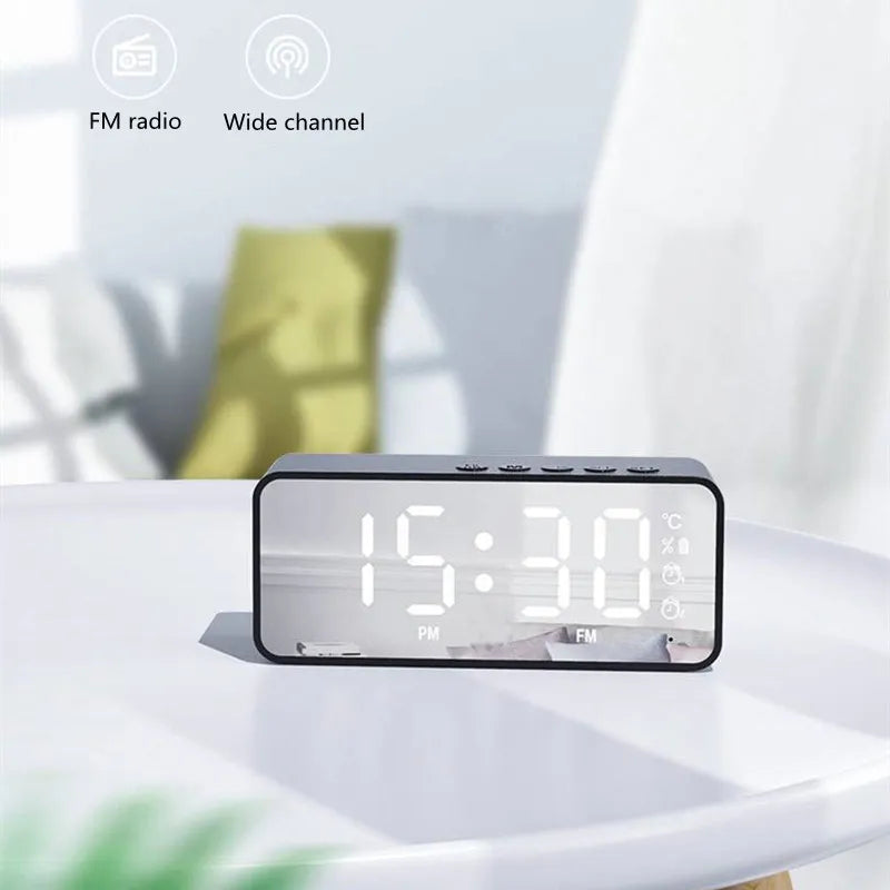 Radiowecker FM Bluetooth Lautsprecher Tragbarer Subwoofer Caixa De Som Sound Box Musik Drahtlose Mini Tieftöner Bocina Lampensäule