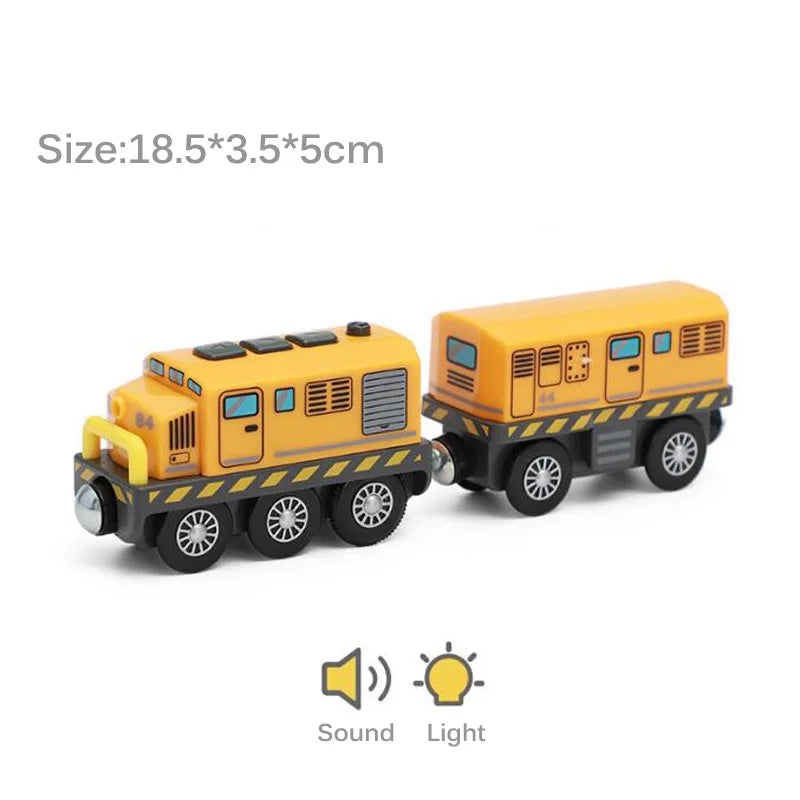 Kinder elektrische Eisenbahn Lokomotive Magnetischer Zug Waggon Diecast Slot Spielzeug Passend für Holzeisenbahn Gleis Spielzeug für Kinder Geschenk