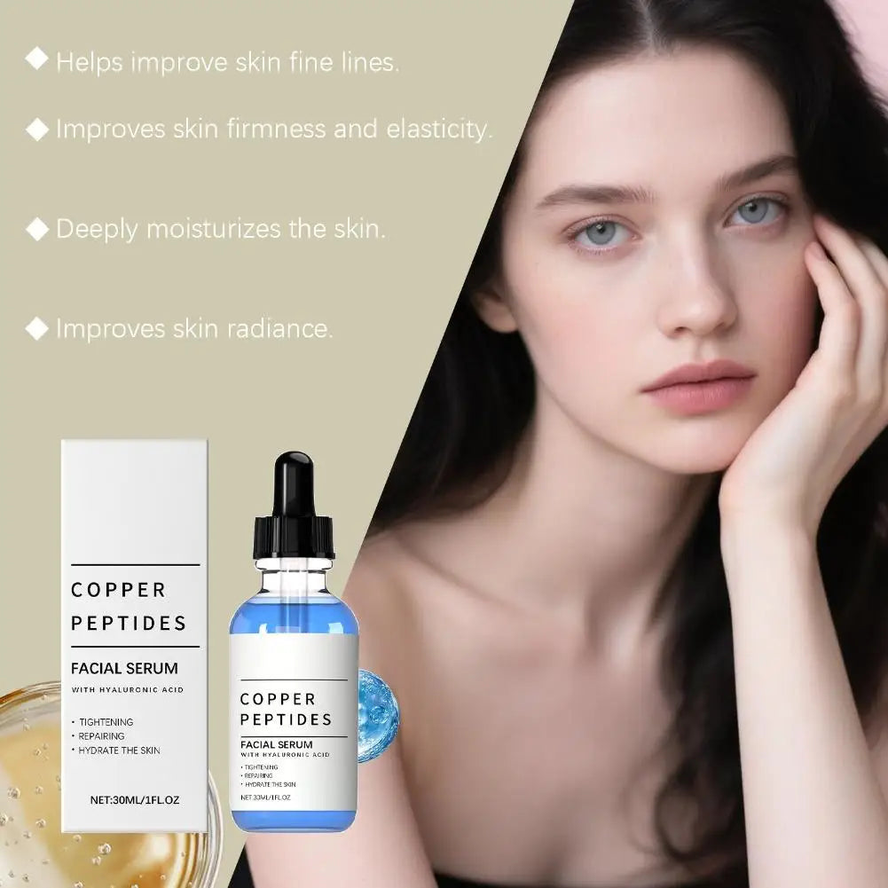 Kupferpeptid-Serum Anti-Falten-Entferner Antioxidans Hautstraffend Barriere-Reparatur Tiefe Hydration Hyaluronsäure-Gesichtsserum