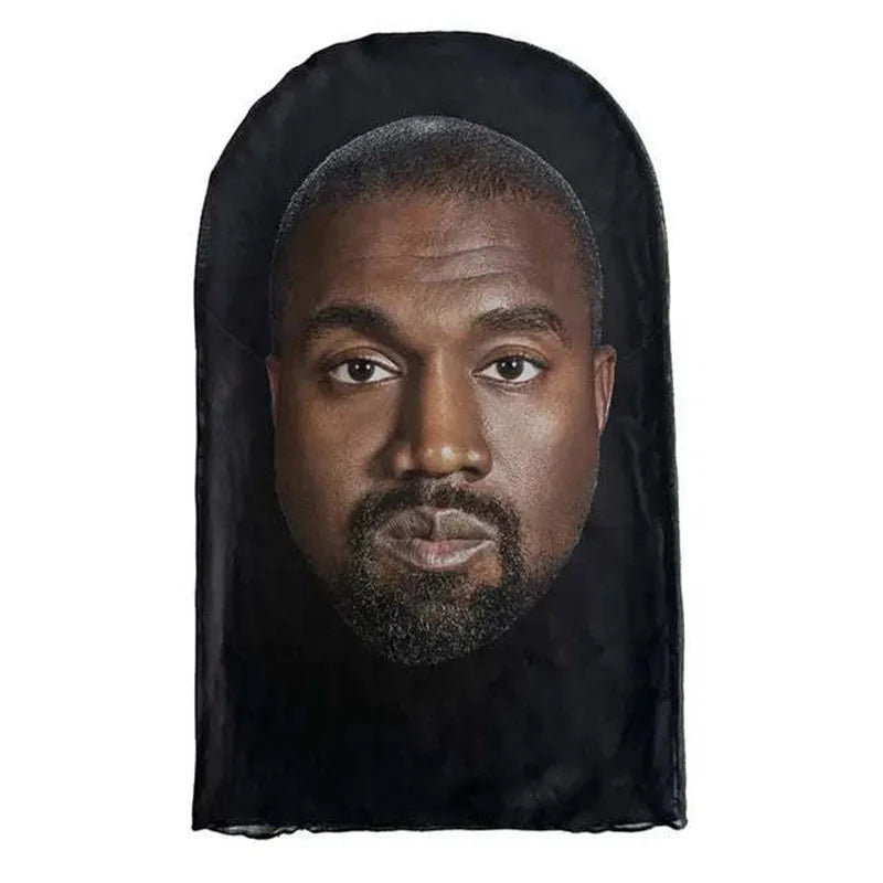 Neue 3D-gedruckte Kanye Maske Drake Elastisches Mesh Vollgesichtsmaske für Unisex Cosplay Kopfbedeckung Party Simulation Sturmhaube Mütze Kopfbedeckung
