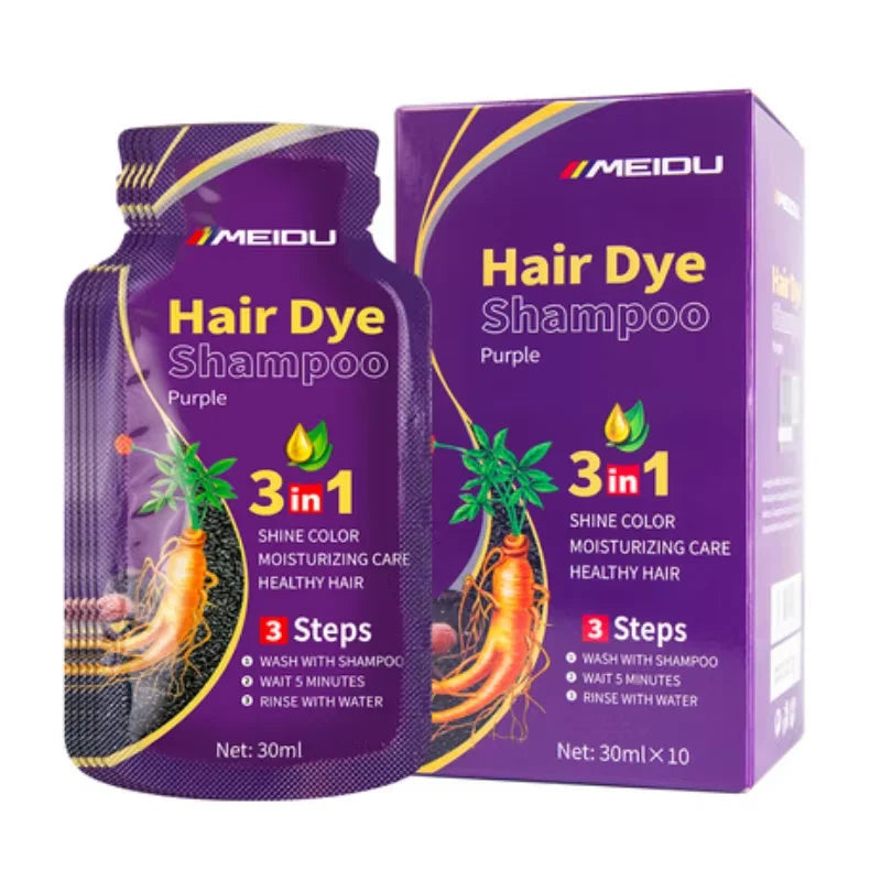 30ml/500ml 3-in-1 Schnell-Haarfärbeshampoo Naturschwarz Kräuter-Haarfarbe Feuchtigkeitsspendend Milde Haarfärbe-Pflegespülung Haarpflegeprodukte