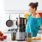 BioloMix Kaltpress-Entsafter, mit 130 mm Einfüllschacht, für ganze Früchte und Gemüse, hohe Saftausbeute, BPA-freier Slow Masticating Juicer