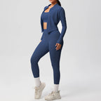 3-teiliges Sportbekleidung Yoga-Set Gym Sport-BH Reißverschlussjacke Leggings Kleidung Sportbekleidung Yoga-Anzüge für Damen Fitness-Set Trainingsanzug