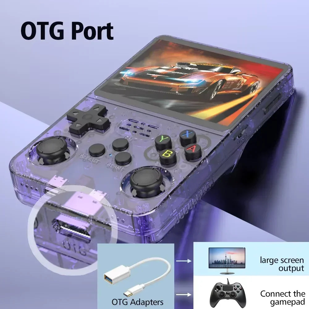 R36S Retro Handheld-Videospielkonsole Linux-System 3,5 Zoll IPS-Bildschirm Tragbarer Taschen-Videoplayer R35S 64GB 15000 Spiele