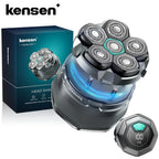 KENSEN 6D Magnetischer schwebender Elektrorasierer für Herren Nass-/Trockenrasierer Haartrimmer USB wiederaufladbarer LED-Display Barttrimmer