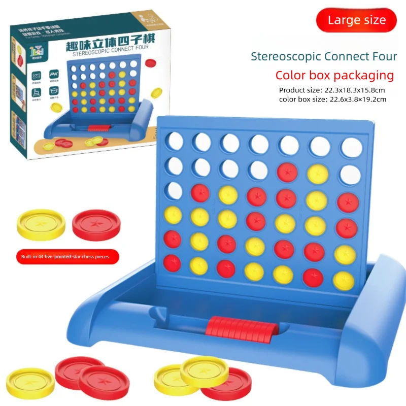 Klassisches 4-Gewinnt-Brettspiel, 4 in einer Reihe, 2 Spieler, Strategie-Puzzle-Spielzeug für Familien, Kinder, Erwachsene, robustes Kunststoffgitter-Set