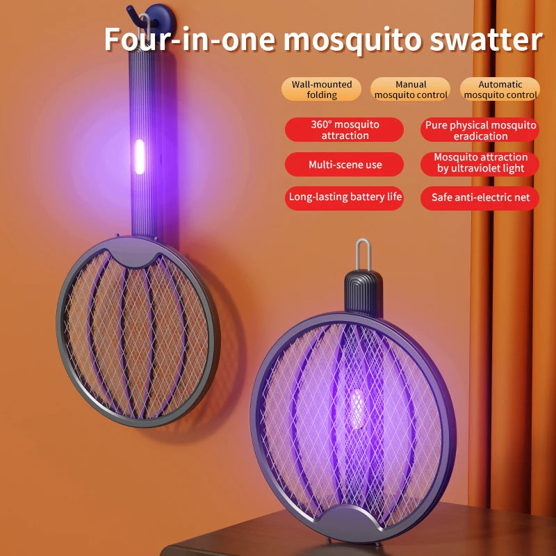 Faltbare elektrische Mückenklatsche 3-in-1 elektrische Mückenlampe wiederaufladbare Wand-Mückenklatsche