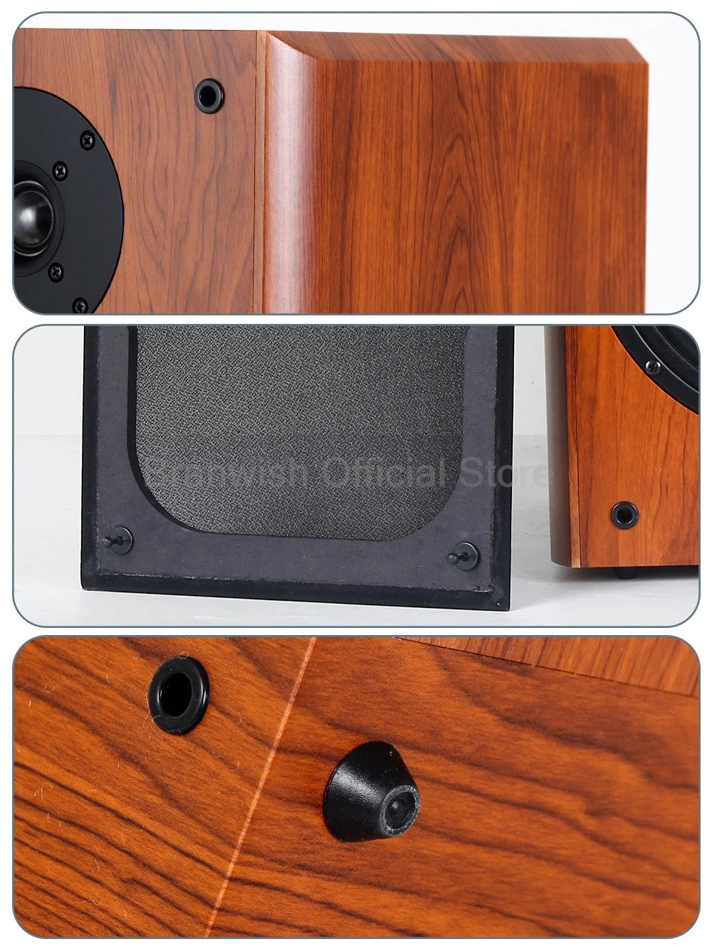 Hochleistungs-Passivlautsprecher, 8 Zoll, Standlautsprecher, 3-Wege-Heim-Audiosystem, 90 dB Empfindlichkeit, Hifi-Holzlautsprecher, ein Paar