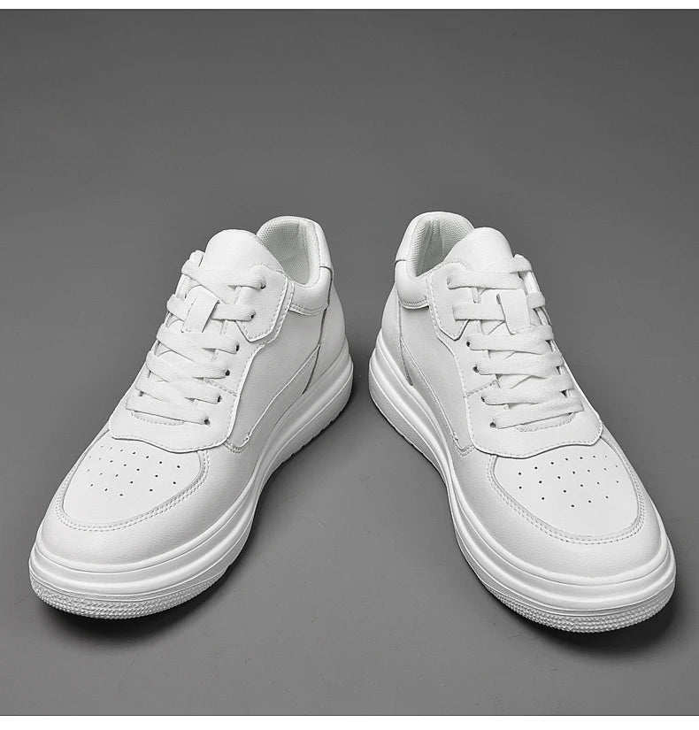 Hochwertige Herren-Sneaker, erhöhte Herrenschuhe, modische Freizeitschuhe, bequeme Leder-Sportschuhe, Höhenzunahme 6/8/10 cm