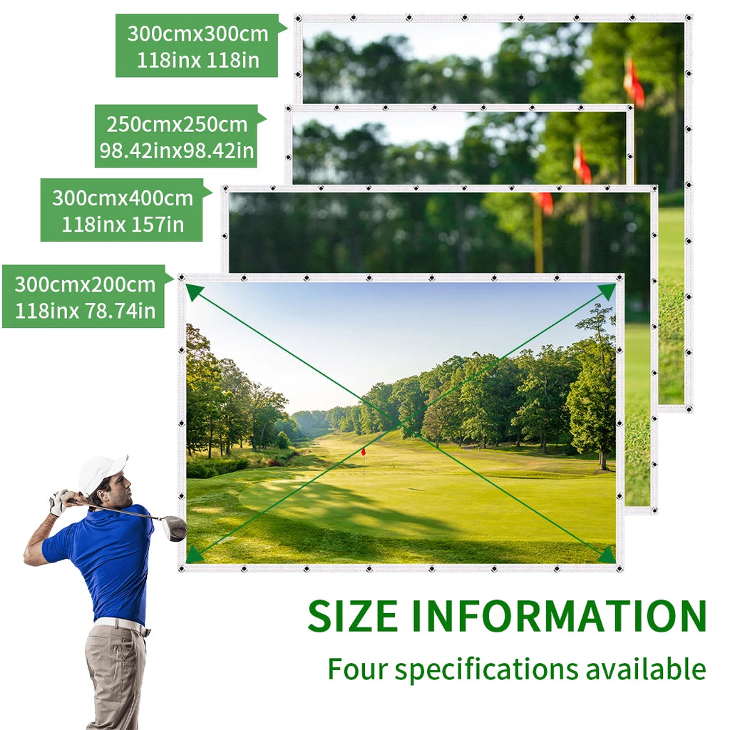 Caiton Golf Impact Screen – Geräuschlos, HD, Reißfest, Schwungtraining für Innen- und Außenbereich, Einfacher Aufbau, Schlagschutz, Verschiedene Größen