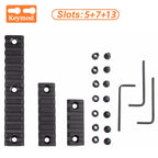 Jagd Taktische Picatinny Schiene 3-13 Slots 20mm Aluminium Schienenadapter Halterung für Keymod / M-LOK System Handschutz Zielfernrohr Montagebasis
