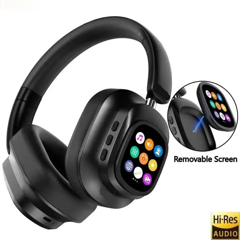 AI LCD Touchscreen Shock Bass Headsets HIFI Sound Kabellose Bluetooth-Kopfhörer ANC Geräuschunterdrückung Gamer-Ohrhörer mit Mikrofon