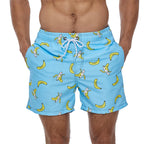 DATIFER Sommer Neue Mode Polyester Herren Shorts Strand Schnell Trocknend Bedruckte Badeshorts Übergröße Mesh-Futter Surf-Fitnessshorts Herren