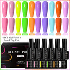 MEET ACROSS 12tlg/Set 7ml Macaron Gel Nagellack mit Box Semi-permanenter UV-Gel Soak Off Nail Art Kit Nagellack für Maniküre