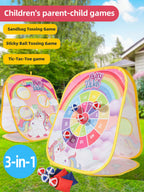 3-in-1 Bohnensackwurfspiel-Set für Kinder - Interaktives Eltern-Kind-Spielzeug für Schulsport, Geburtstag & Ostergeschenke