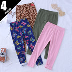 3/4-piece Autumn/Winter Children's Multi-color Combination Fashionable Slim Fit Leggings For Girls Sports And Casual Warm Pants