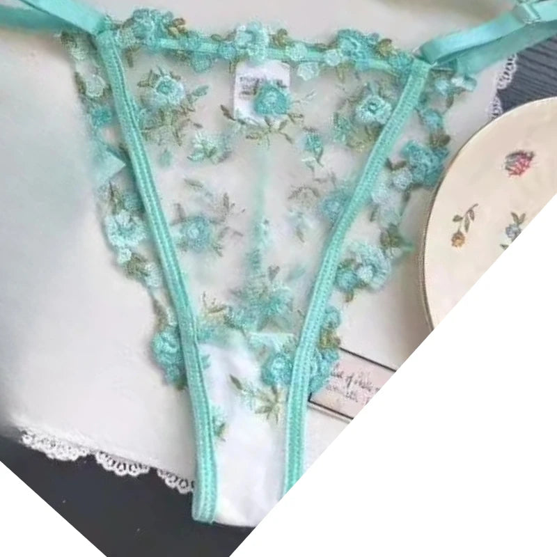 Europäische Frauen verführerischer transparenter BH mit Spitzenstickerei und Bügel, Minimizer für große Brüste, Anti-Sagging, weiche Dessous, S-XL BH-Set