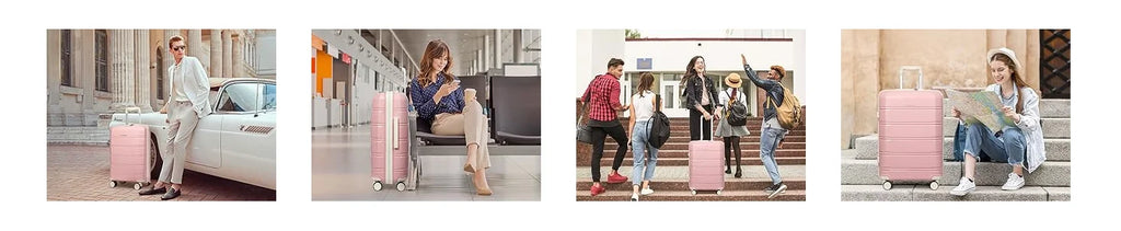 Joyway Reisegepäck-Sets, stilvolles Handgepäck und Koffer-Set, robust, langlebig, kratzfest, TSA-Schloss, Spinner-Räder