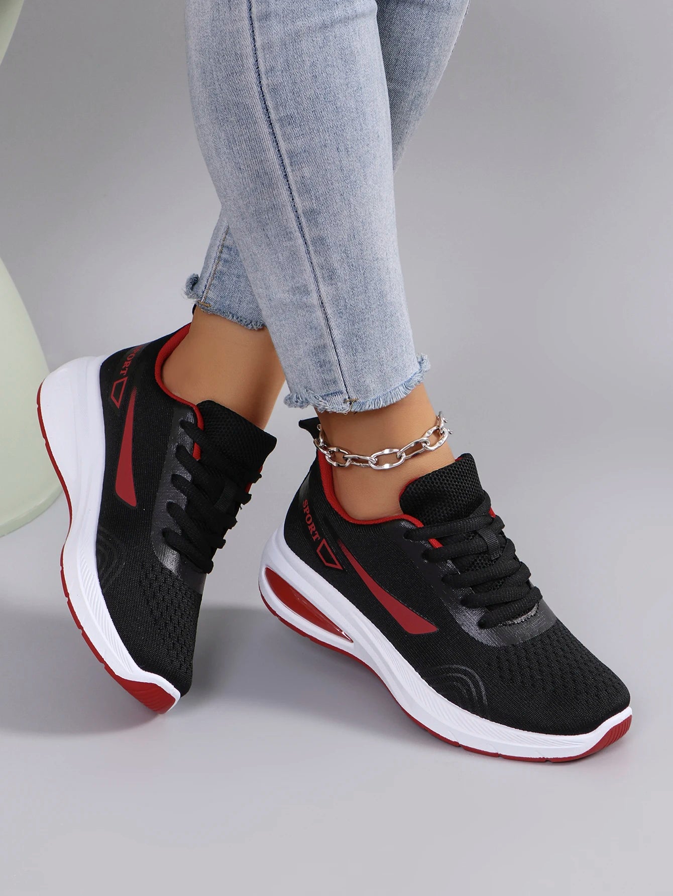 Frühlings-Freizeitsportschuhe für Damen, modisch, atmungsaktiv, leicht, rutschfest, verschleißfest, flache Schuhe