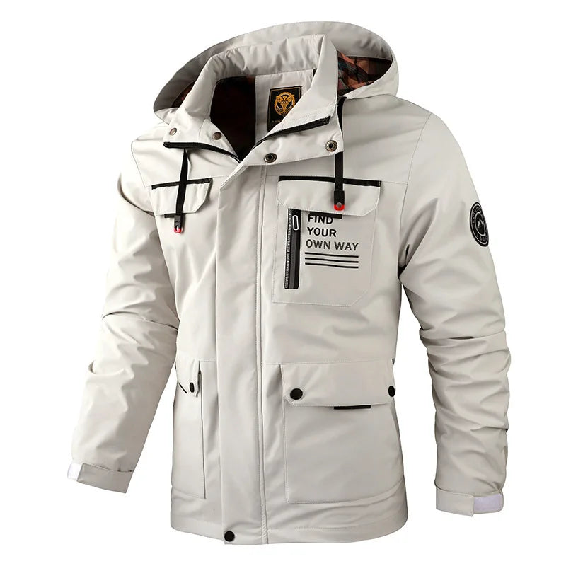 Mode Herren Freizeit Windbreaker Jacken Kapuzenjacke Herren Wasserdicht Outdoor Softshell Wintermantel Kleidung Warmer Fleece Dick