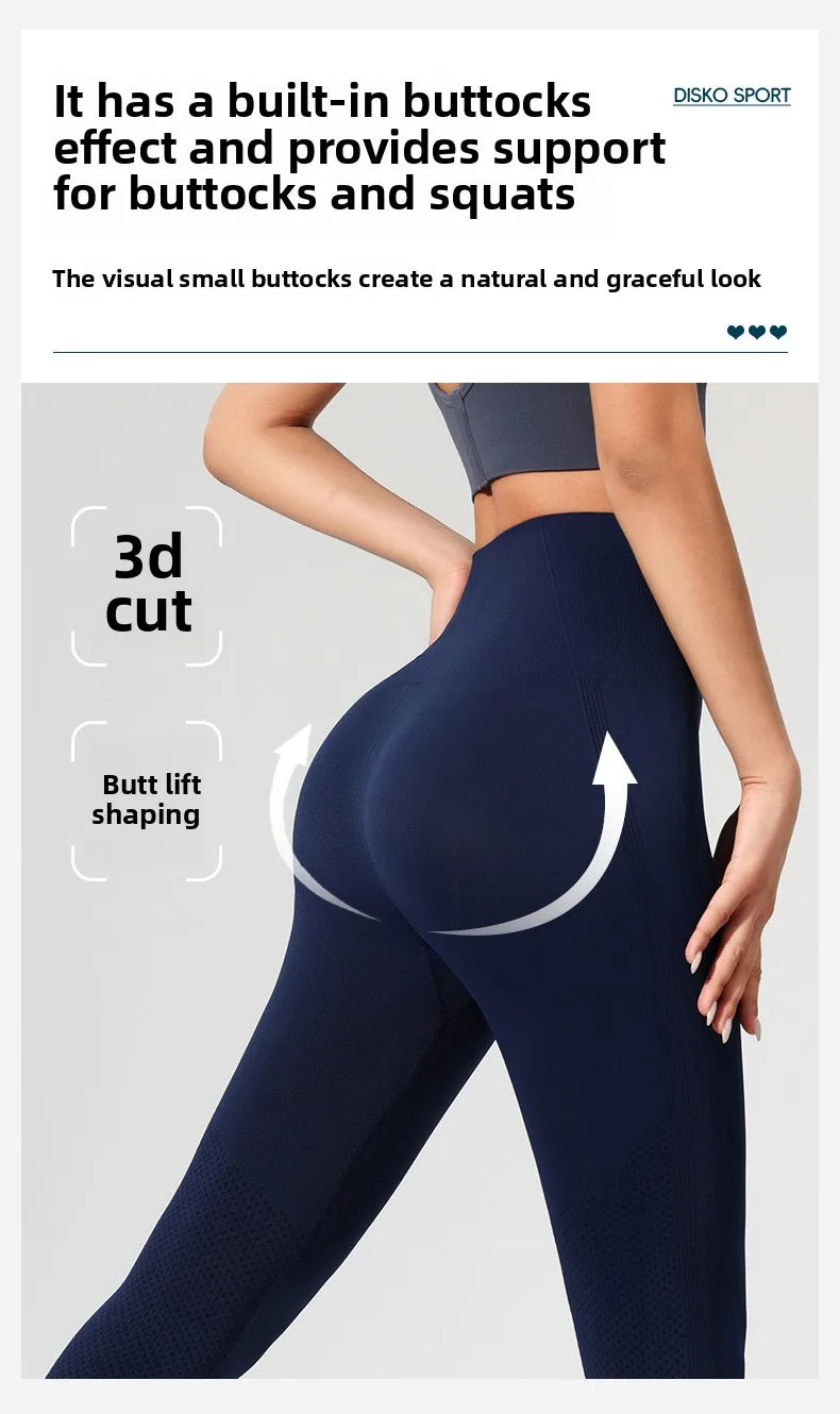 Pfirsich Lift Hüfte Hohe Taille Yogahose Damen Stretch Eng Trainingshose Laufen Sexy Fitnesshose