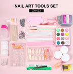 Nagelacrylpulver und Flüssigmonomer Nagelkunstdekoration für Maniküre-Set-Kit Kristall Nagelflitter 3D Nagelspitzen Schnitzwerkzeuge