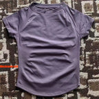 DF LOGO Short-Sleeve Sports T-Shirt  for Women,Impact Cropped Gym Top, Lightweight Yoga Top, Stretchy Athletic Tee