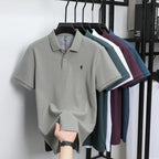 Polo-Shirt aus 100 % reiner Baumwolle, Kurzarm, High-End-Luxusmarke, Mode, Paul Pony Stickerei, Golf, Business Casual Herren T-Shirt
