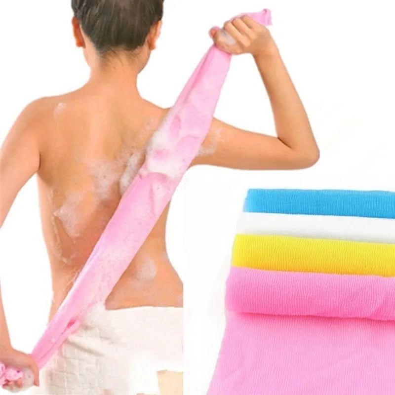 1x Japanisches Körperwaschhandtuch, Schönheits-Hautpeelingtuch, Waschlappen, Nylon-Badetuch, Hautpoliertuch, Rückenbürste