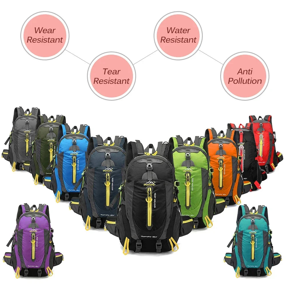 40L Wasserabweisender Reise-Rucksack Camping Wander Laptop Daypack Trekking Klettern Rucksäcke für Herren Damen Wanderausrüstung