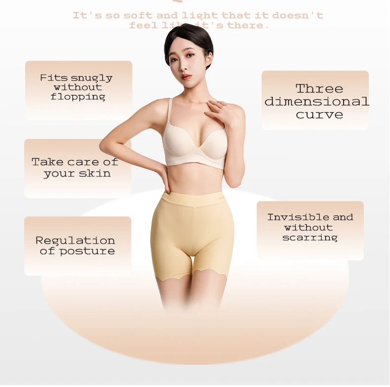 2er-Pack Nahtlose Sicherheits-Shorts Damen Eisseide Sommer Anti-Scheuer Unterwäsche Boxershorts Unterrock-Slip Übergröße Kurze Leggings 40-100kg