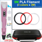 Kinder 3D-Stift 3D-Zeichnung Druckstift mit LCD-Bildschirm Netzteil 200M PLA Filament Spielzeug Kinder Weihnachten Geburtstag DIY Geschenk