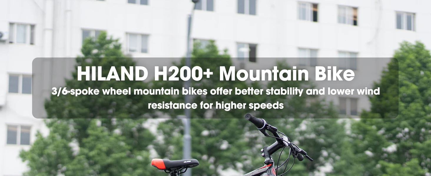 HILAND Mountainbike, 3-Speichen-Rad, 18 Gänge Schaltung, Aluminiumrahmen 26 Zoll Räder, Scheibenbremsen Fahrrad für Herren Damen Herren-MTB
