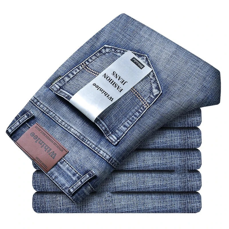 Wthinlee Business Herren Jeans Lässig Gerade Stretch Mode Klassisch Blau Schwarz Arbeits Denim Hose Frühling Sommer Markenkleidung Hauptbild
