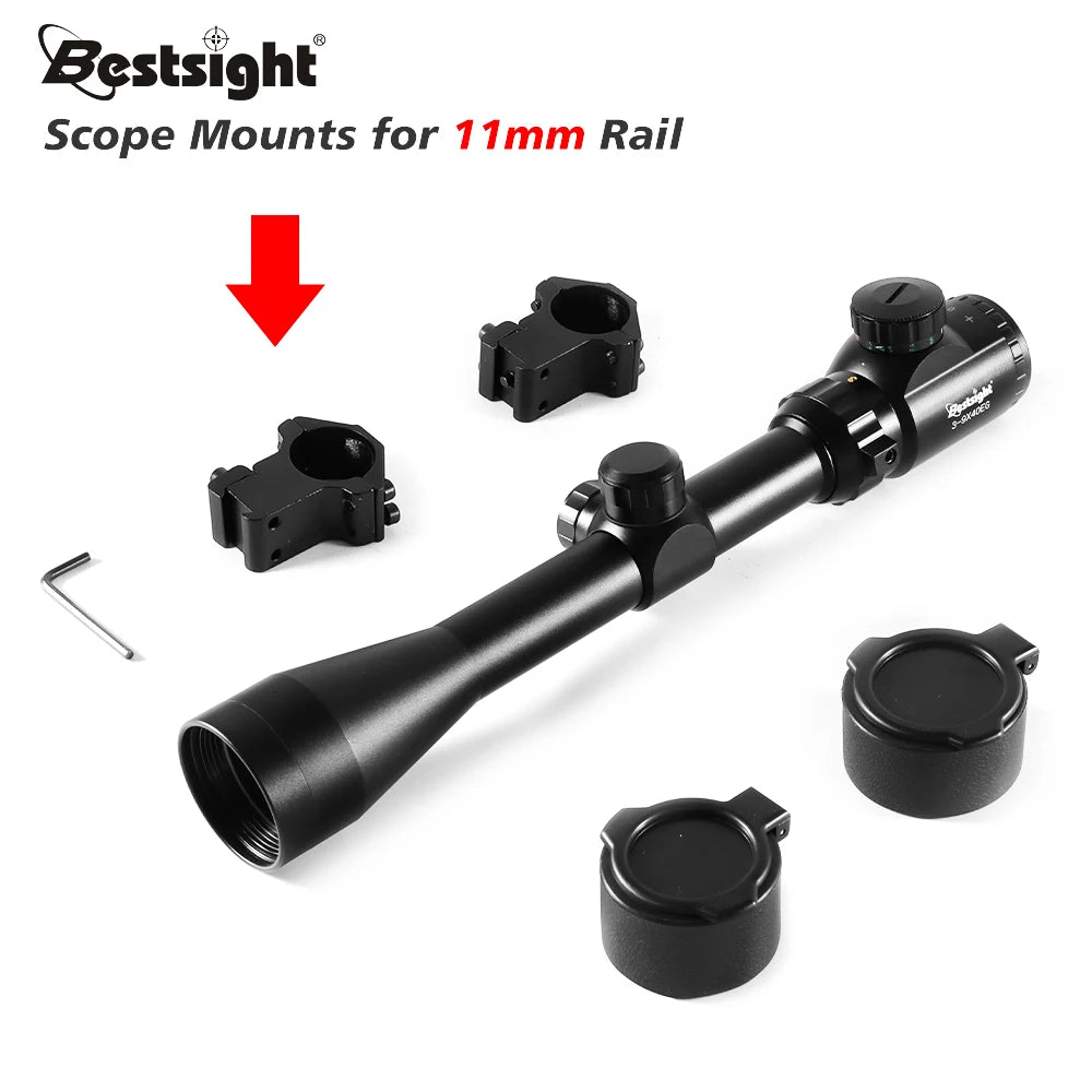 3-9x40 Jagdzielfernrohr Rot oder Grün beleuchtet Optisches Visier mit Montagen Mil Dot Absehen Taktisches Airhunting