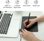 HUION HS64 Grafiktablett 6 Zoll Zeichentabletten Digitales Stift-Pad Schreib- und Zeichentafel 8192 Stifte für Android Windows Mac Laptop