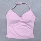 Verstellbares Sport-Neckholder-Oberteil Damen Rückenloses Gym-Top mit integriertem BH Yoga-Kleidung Ärmellose Shirts Workout-Outfits Tanktop