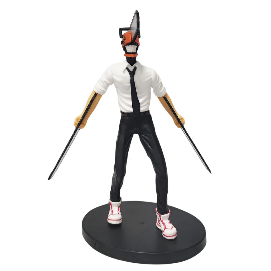 Anime Chainsaw Man Figur 2er Set Denji Actionfigur 14-17cm Auto Dekoration Puppe PVC Modell Sammlerstücke Kindergeschenke