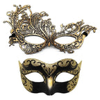 2er-Set, elegante schwarze Spitzen-Masken für Paare für Kostümpartys