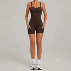 Damen Yoga Jumpsuits Sport Fitness Einteiler Schönheits-Rückengurt Tasche Hüfthebend Slim Fit Laufen Workout Training Bodysuit