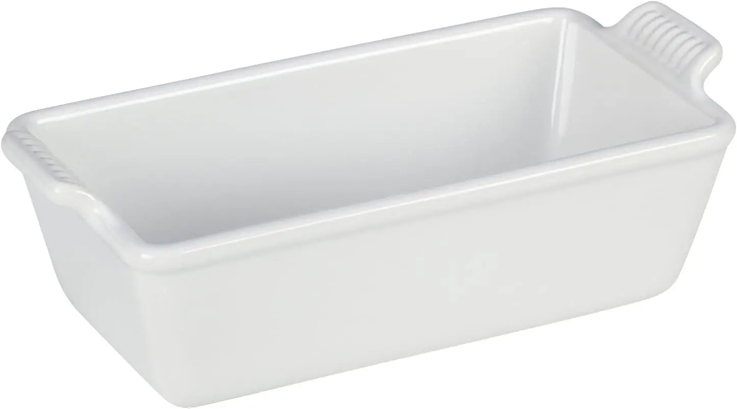 Premium Stoneware Loaf Pan, 9x5x3 inch, 1.5 qt, White - Even Baking & Easy Release Main image